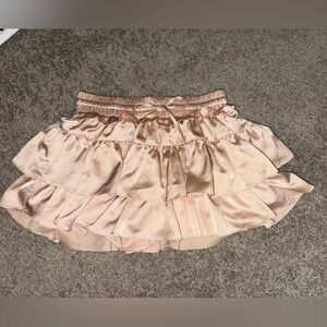 Satin ruffled mini SKIRT/SHORT (skort)